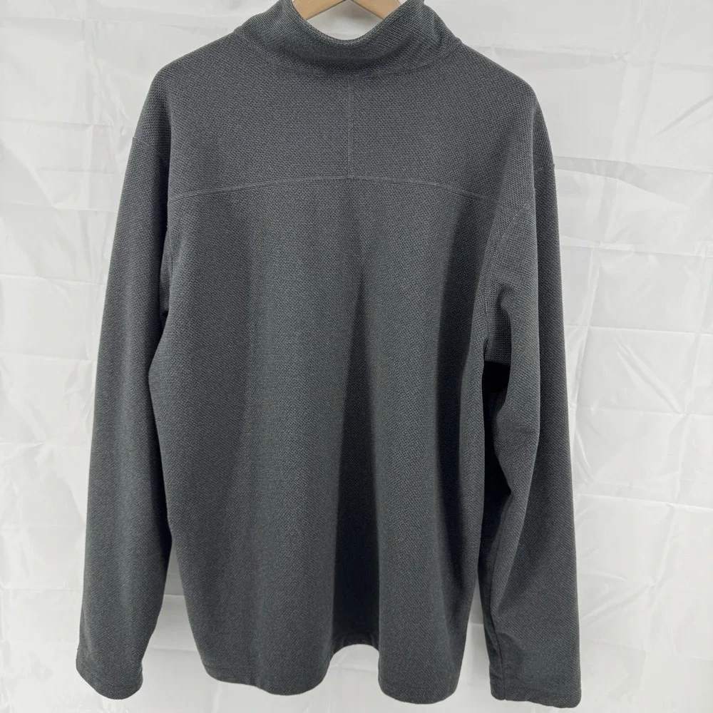 The North Face Fleece‎ Jacket Mens XXL Gray Logo Mock Neck Quarter Zip Casual